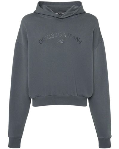 Dolce & Gabbana Cropped Jersey Sweatshirt - Grey