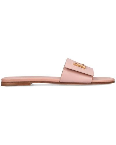 Burberry 10mm Sloane Leather Flat Sandals - Pink