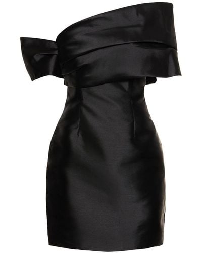Solace London Edda Satin Mini Dress - Black