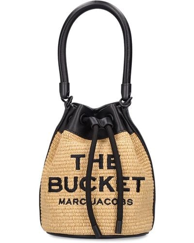 Marc Jacobs The Bucket Raffia Effect Bag - Black