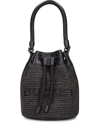 Marc Jacobs The Bucket Raffia Effect Bag - Black