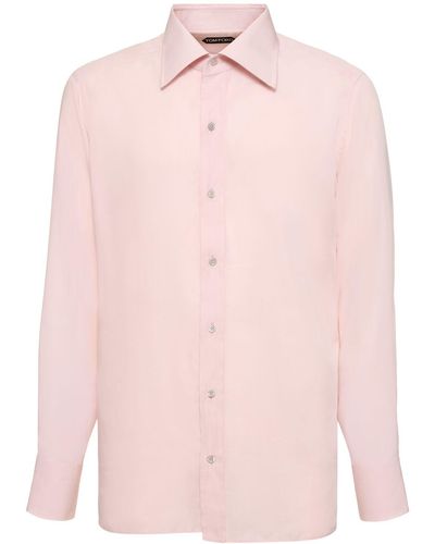 Tom Ford ポプリンスリムシャツ - ピンク
