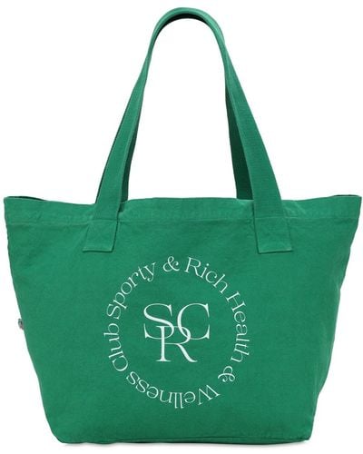 Sporty & Rich Asics Collab Cotton Tote Bag - Green