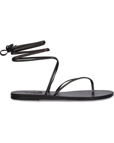 Ancient Greek Sandals 5Mm Celia Leather Flat Sandals - Black