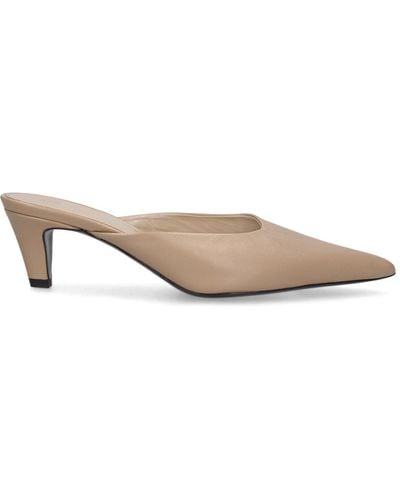 Totême 55Mm The Leather Mule Court Shoes - Natural