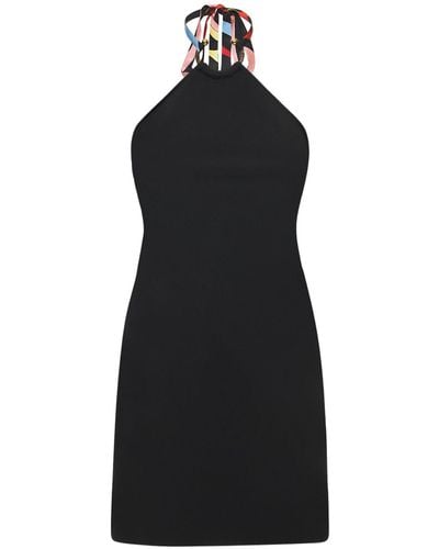 Emilio Pucci Crepe Mini Halter Dress - Black