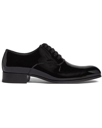 Tom Ford Patent Leather Oxford Lace-Up Shoes - Black