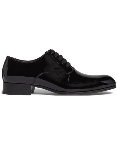 Tom Ford Chaussures oxford à lacets en cuir verni - Noir