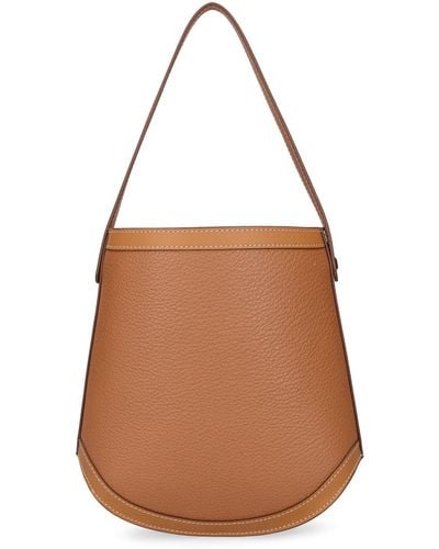 SAVETTE Bucket Leather Shoulder Bag - Brown