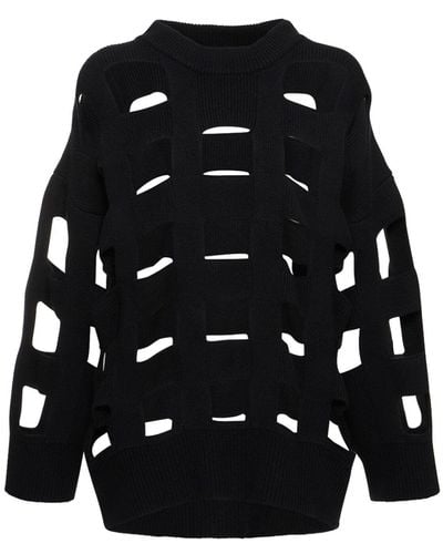 Valentino Suéter de punto de lana - Negro