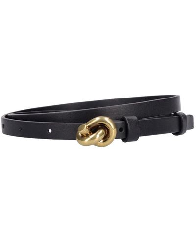 Bottega Veneta 1.2Cm Knot Leather Belt - White