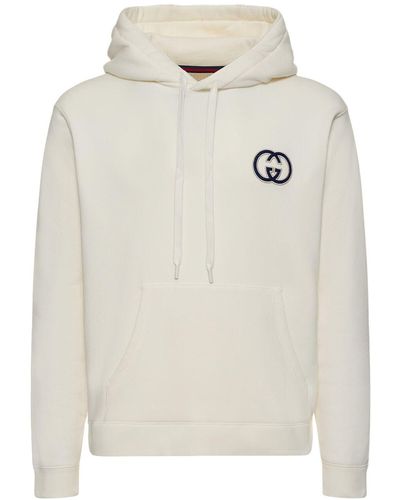 Gucci Cotton Jersey Hooded Sweatshirt - White