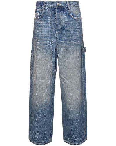 Marc Jacobs Crystal Oversize Denim Jeans - Blue