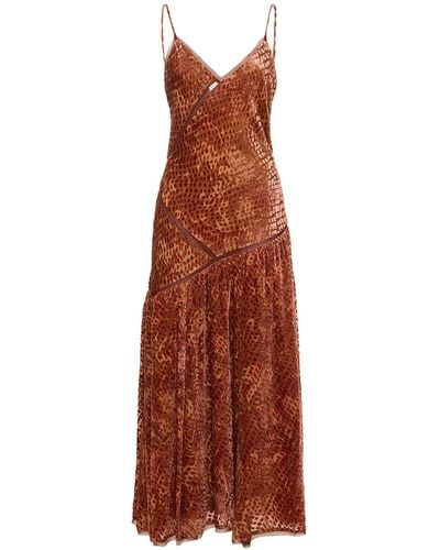 Ulla Johnson Elodie Printed Viscose Long Dress - Brown