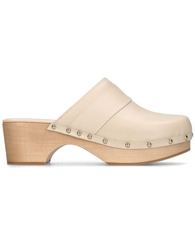 Aeyde 55mm Bibi Leather Clogs - Natural