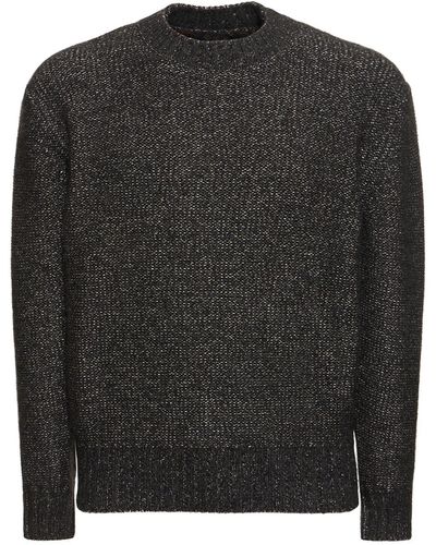 Loro Piana Cashmere & Silk Crewneck Sweater - Black