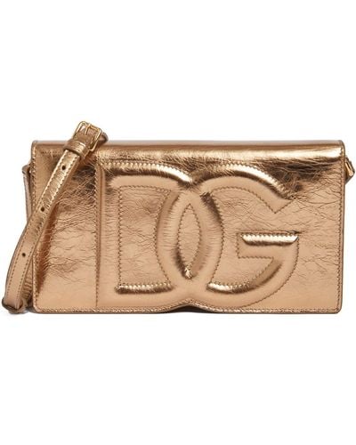 Dolce & Gabbana Mini Laminated Logo Wallet - Natural