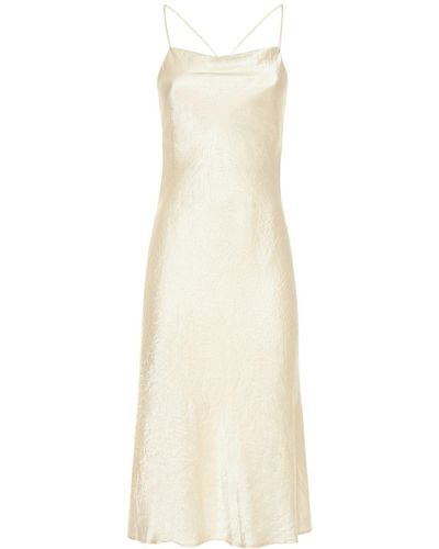 Third Form Crush Bias Cowl Satin Midi Slip Dress - White
