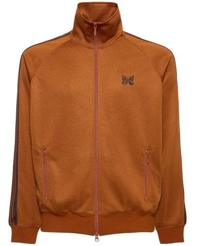 Needles Logo Smooth Poly Track Jacket - Brown