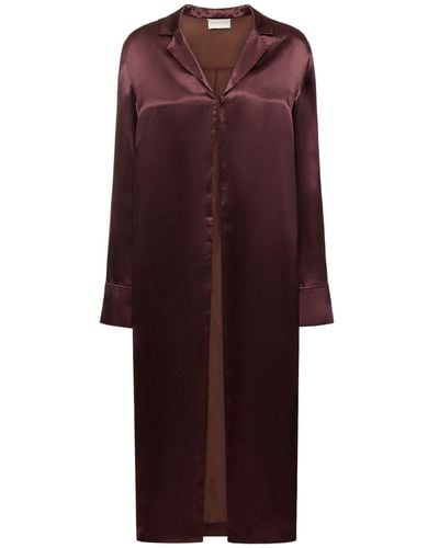 Loulou Studio Oyat Silk Blend Long Shirt - Purple