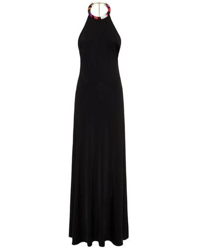 Emilio Pucci ジャージーロングドレス - ブラック