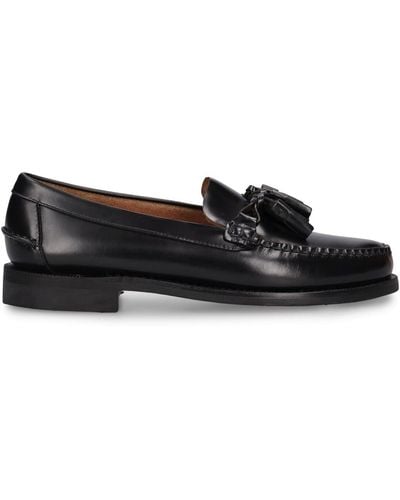 Sebago Dan Triple Tassel Smooth Leather Loafers - Black