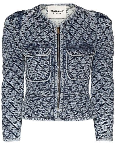 Isabel Marant Deliona Cotton Denim Jacket - Blue