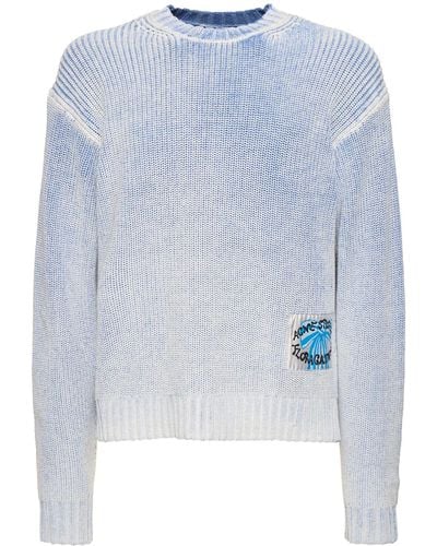 Acne Studios Pull-over en coton mélangé kype - Bleu