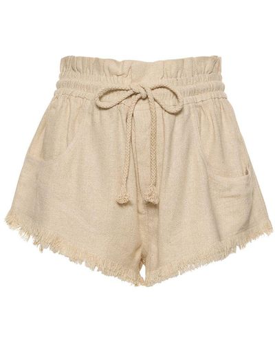 Isabel Marant Talapiz Fringed Silk Shorts - Natural