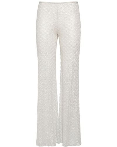Missoni Crochet Lurex Flared Pants - White