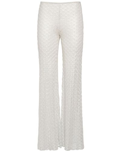 Missoni Pantalones acampanados de lurex crochet - Blanco