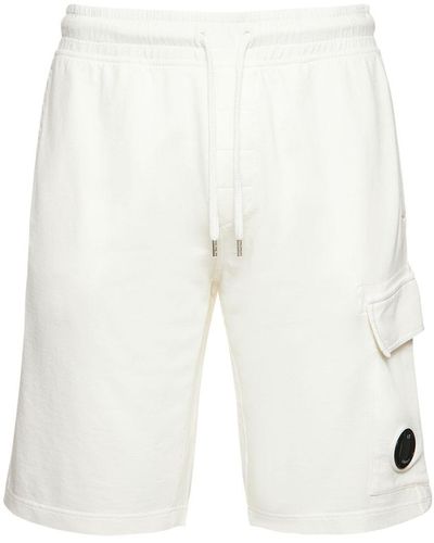 C.P. Company Light Cotton Cargo Shorts - White