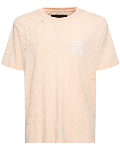 Amiri T-shirt Aus Baumwolljersey Mit Logo "ma" - Natur