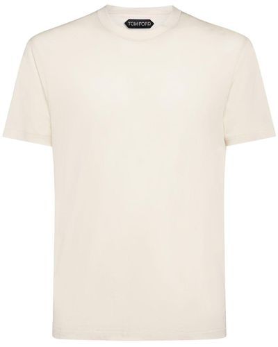 Tom Ford Lyocell & Cotton S/S Crewneck T-Shirt - White