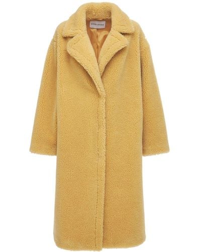 Stand Studio Maria Faux Fur Teddy Coat - Yellow