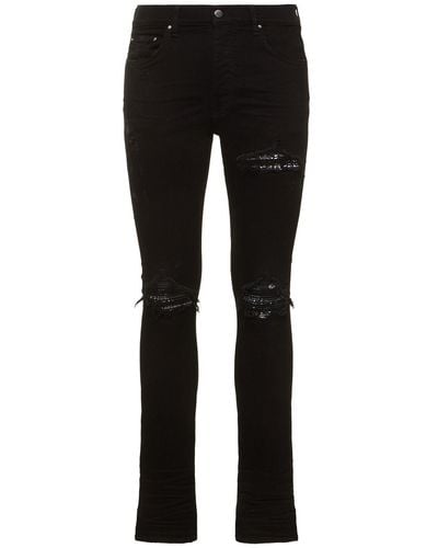 Amiri 15Cm Mx1 Bandana Tapered Denim Jeans - Black