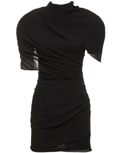 Jacquemus La Robe Castagna Draped Satin Dress - Black
