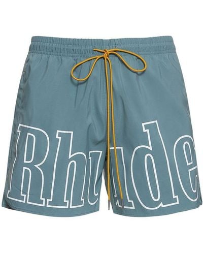 Rhude Logo Swim Shorts - Blue