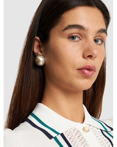 DSquared² Dsq2 Faux Pearl Clip-on Earrings - White