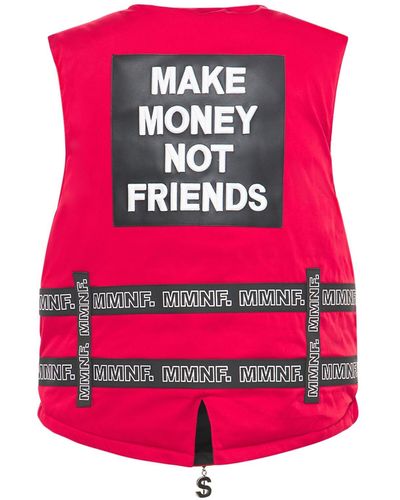 MAKE MONEY NOT FRIENDS Logo Vest W/belts - Pink