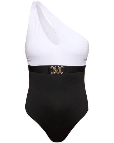 Max Mara Carlotta Jersey One Shoulder Swimsuit - White