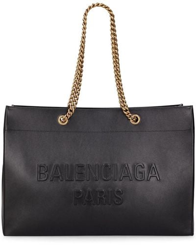Balenciaga Large Duty Free Leather Tote Bag - Black