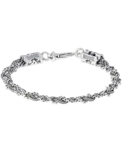 Emanuele Bicocchi Engraved Braided Chain Bracelet - White