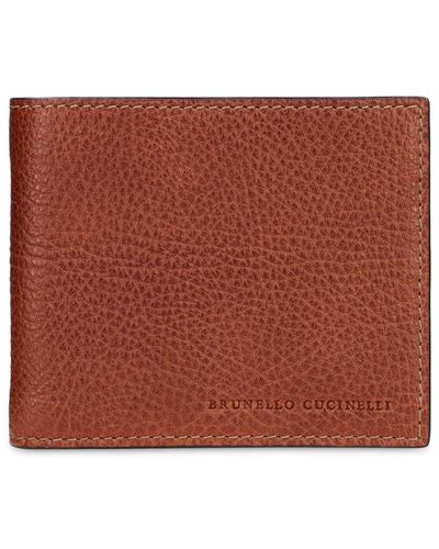 Brunello Cucinelli Leather Logo Wallet - Red