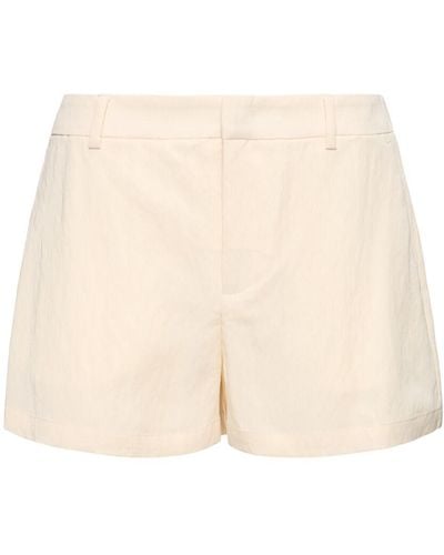 Blumarine Washed Gabardine Shorts - Natural