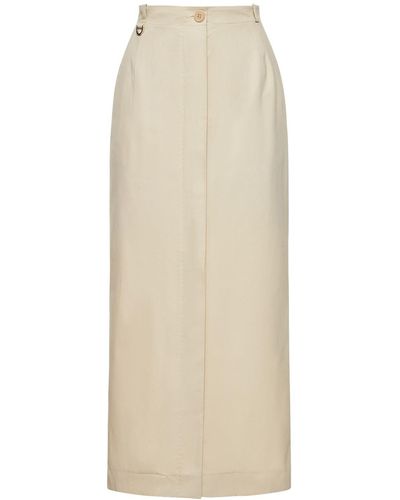 Saks Potts Provence Cotton Twill Long Skirt - Natural