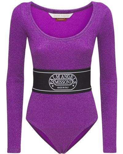 Palm Angels Capsule Missoni Stretch Lurex Bodysuit - Purple