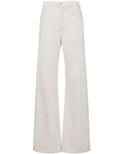 Mother The Lasso Heel Cotton Blend Jeans - White