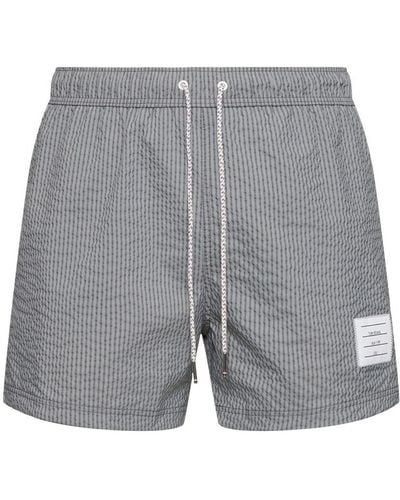 Thom Browne Seersucker Swim Shorts - Grey