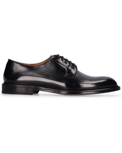 Doucal's Derby Leather Lace-Up Shoes - Black